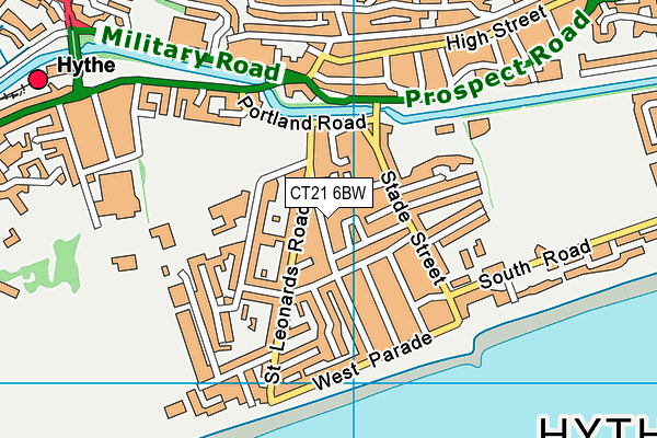 CT21 6BW map - OS VectorMap District (Ordnance Survey)