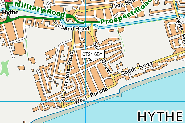 CT21 6BY map - OS VectorMap District (Ordnance Survey)