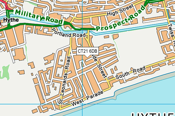 CT21 6DB map - OS VectorMap District (Ordnance Survey)