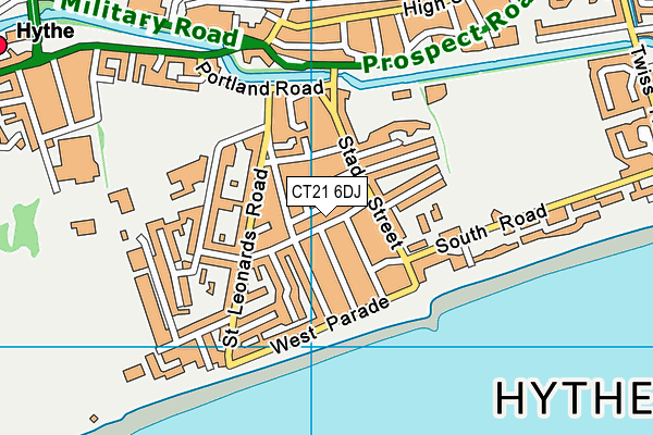 CT21 6DJ map - OS VectorMap District (Ordnance Survey)