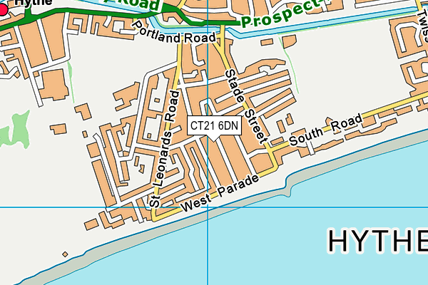 CT21 6DN map - OS VectorMap District (Ordnance Survey)