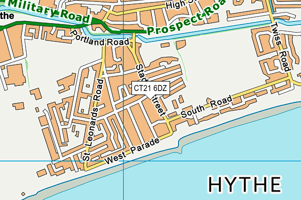 CT21 6DZ map - OS VectorMap District (Ordnance Survey)