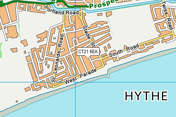 CT21 6EA map - OS VectorMap District (Ordnance Survey)