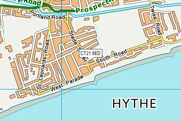 CT21 6ED map - OS VectorMap District (Ordnance Survey)