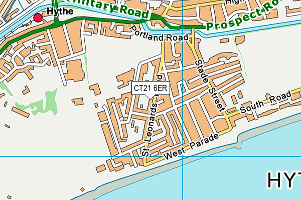 CT21 6ER map - OS VectorMap District (Ordnance Survey)