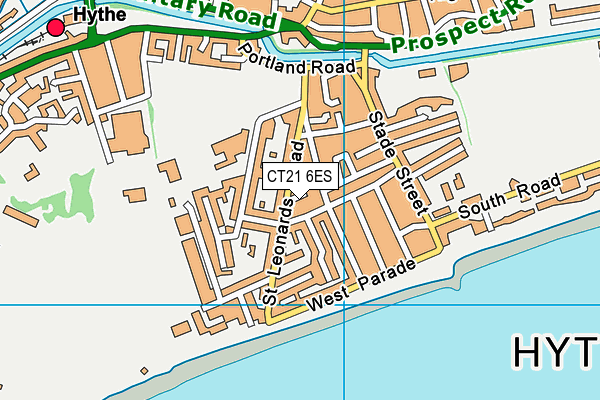 CT21 6ES map - OS VectorMap District (Ordnance Survey)