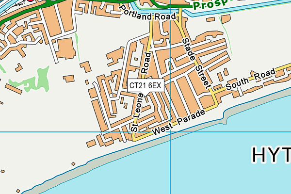 CT21 6EX map - OS VectorMap District (Ordnance Survey)