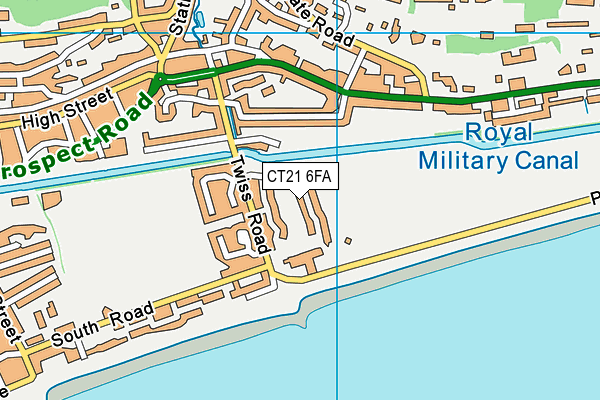 CT21 6FA map - OS VectorMap District (Ordnance Survey)