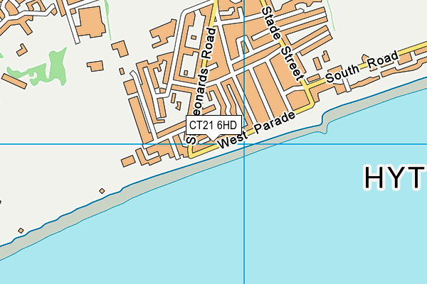 CT21 6HD map - OS VectorMap District (Ordnance Survey)