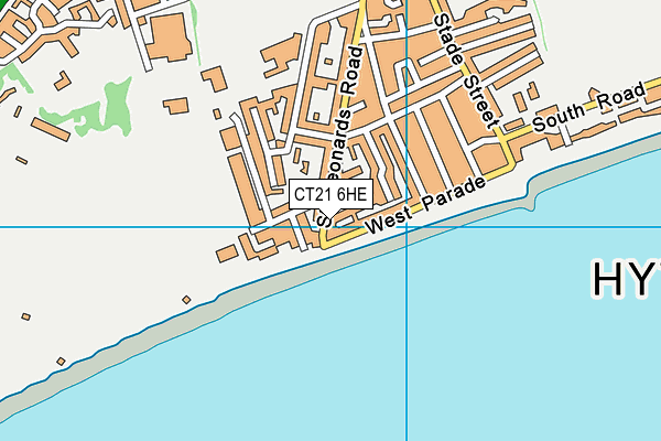 CT21 6HE map - OS VectorMap District (Ordnance Survey)