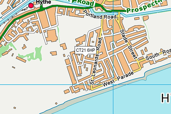 CT21 6HP map - OS VectorMap District (Ordnance Survey)