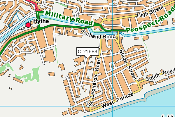 Hythe Bay C Of E Primary School And Childrens Centre map (CT21 6HS) - OS VectorMap District (Ordnance Survey)