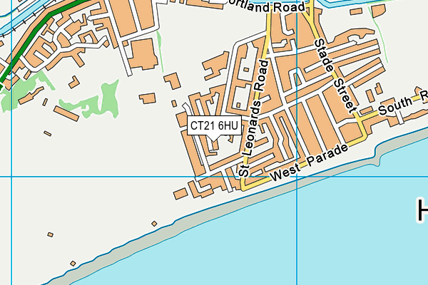 CT21 6HU map - OS VectorMap District (Ordnance Survey)