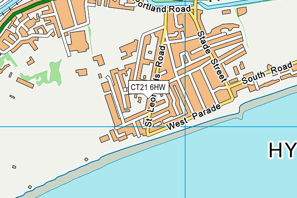 CT21 6HW map - OS VectorMap District (Ordnance Survey)