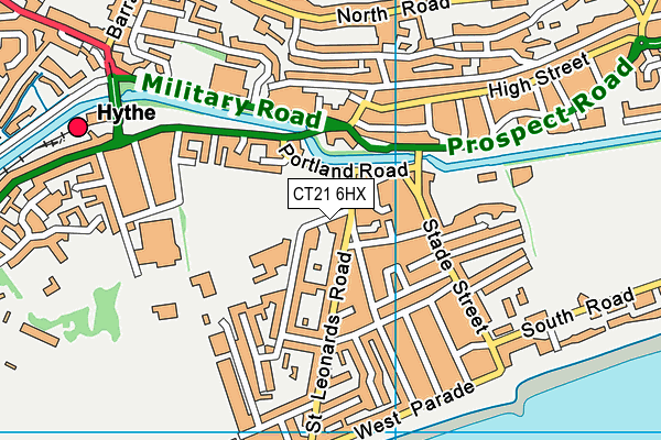 CT21 6HX map - OS VectorMap District (Ordnance Survey)