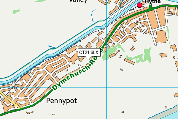 CT21 6LX map - OS VectorMap District (Ordnance Survey)