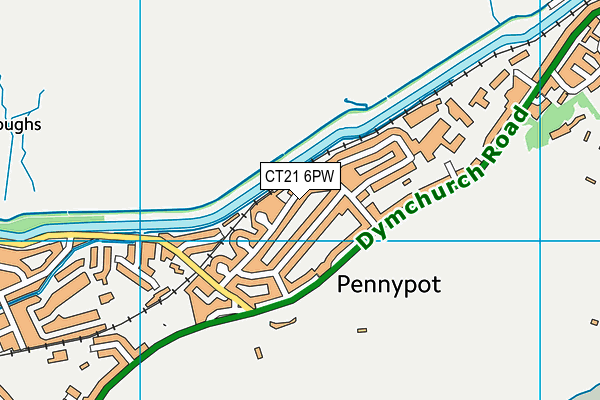 CT21 6PW map - OS VectorMap District (Ordnance Survey)