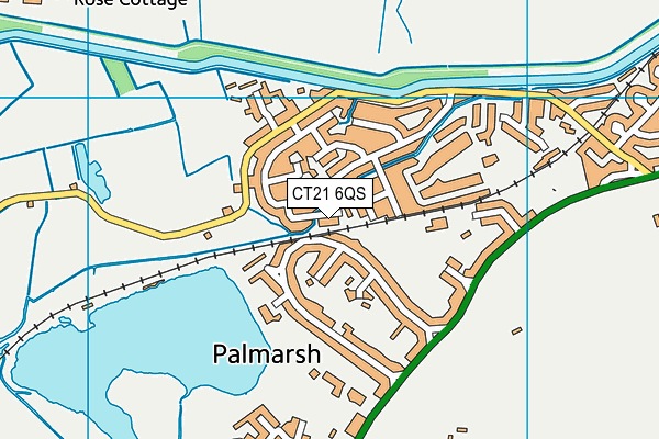 CT21 6QS map - OS VectorMap District (Ordnance Survey)