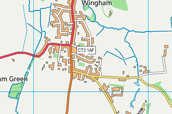 CT3 1AF map - OS VectorMap District (Ordnance Survey)