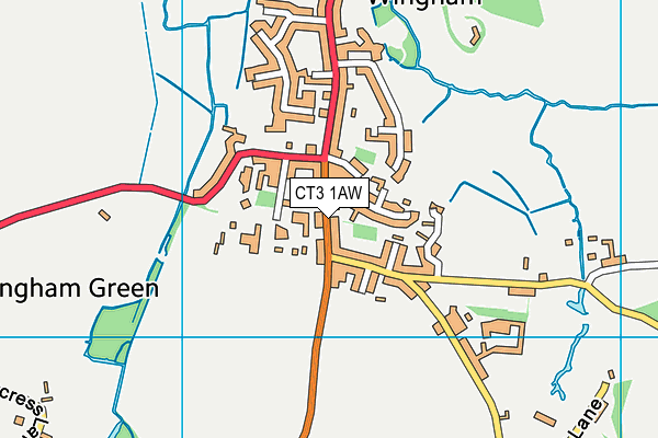 CT3 1AW map - OS VectorMap District (Ordnance Survey)