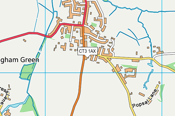 CT3 1AX map - OS VectorMap District (Ordnance Survey)