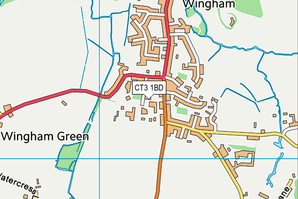Wingham Primary School map (CT3 1BD) - OS VectorMap District (Ordnance Survey)