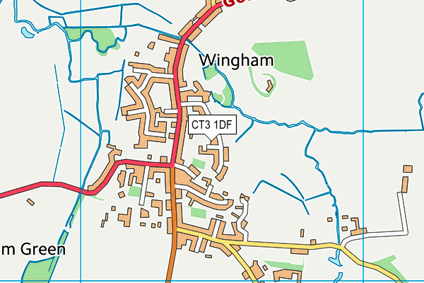 CT3 1DF map - OS VectorMap District (Ordnance Survey)