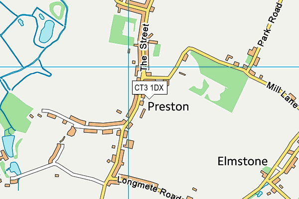 Preston Recreation Ground map (CT3 1DX) - OS VectorMap District (Ordnance Survey)