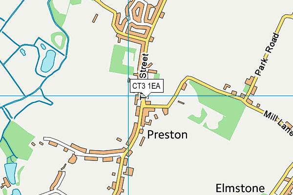 CT3 1EA map - OS VectorMap District (Ordnance Survey)