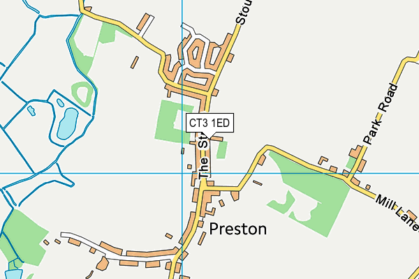 CT3 1ED map - OS VectorMap District (Ordnance Survey)