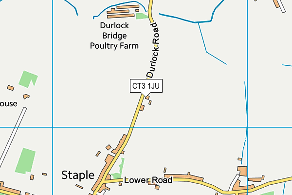 CT3 1JU map - OS VectorMap District (Ordnance Survey)