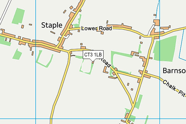 Staple Village Hall map (CT3 1LB) - OS VectorMap District (Ordnance Survey)