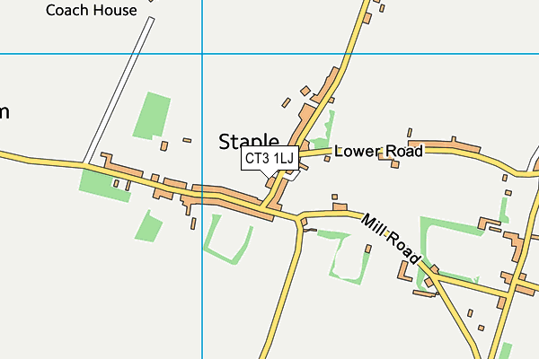 CT3 1LJ map - OS VectorMap District (Ordnance Survey)