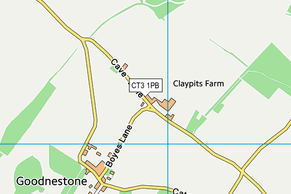 CT3 1PB map - OS VectorMap District (Ordnance Survey)