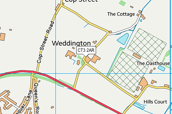 CT3 2AR map - OS VectorMap District (Ordnance Survey)