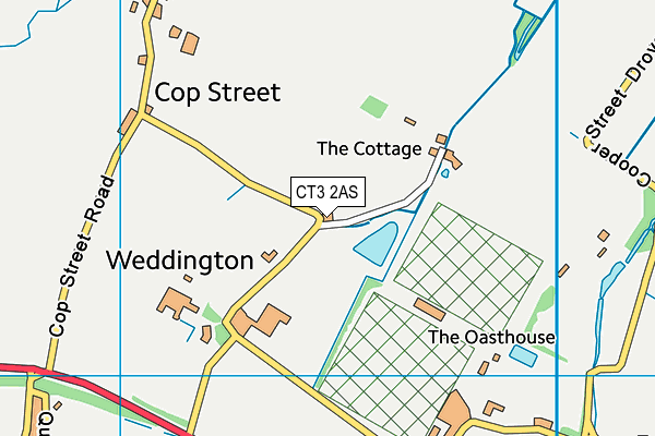 CT3 2AS map - OS VectorMap District (Ordnance Survey)