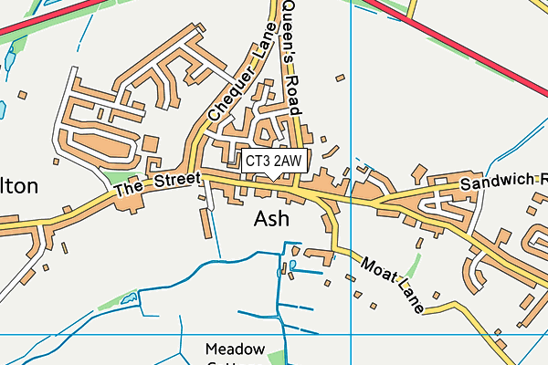 CT3 2AW map - OS VectorMap District (Ordnance Survey)