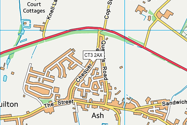 CT3 2AX map - OS VectorMap District (Ordnance Survey)