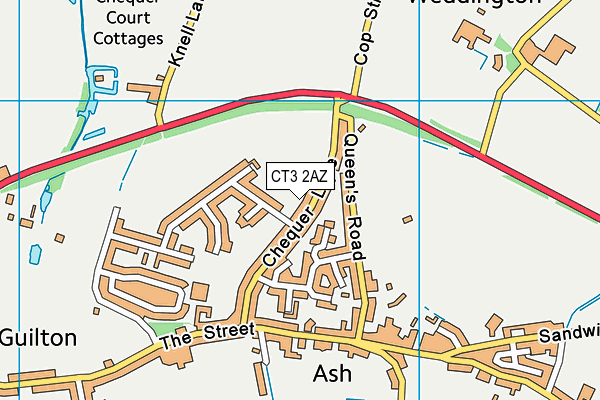 CT3 2AZ map - OS VectorMap District (Ordnance Survey)