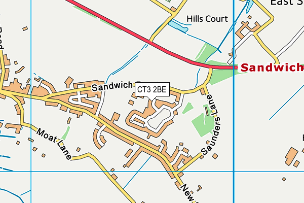 CT3 2BE map - OS VectorMap District (Ordnance Survey)