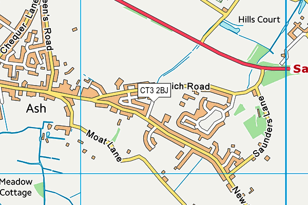 CT3 2BJ map - OS VectorMap District (Ordnance Survey)