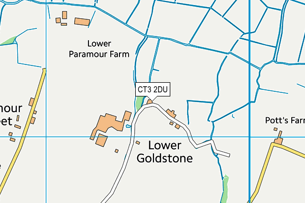CT3 2DU map - OS VectorMap District (Ordnance Survey)