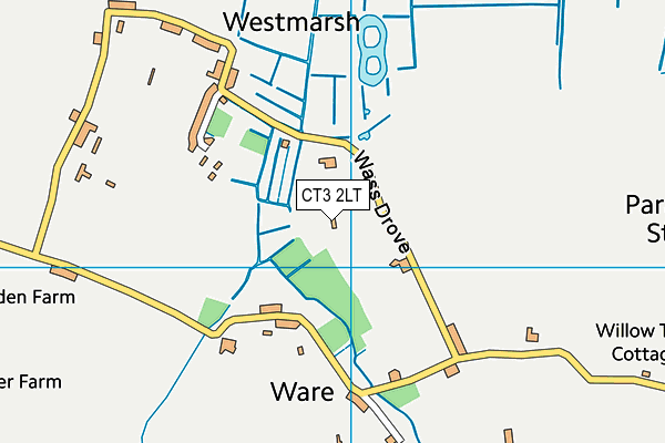 CT3 2LT map - OS VectorMap District (Ordnance Survey)