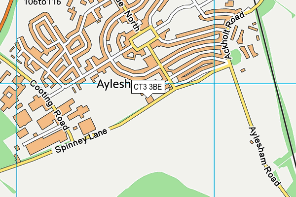 Aylesham Welfare Leisure Centre map (CT3 3BE) - OS VectorMap District (Ordnance Survey)