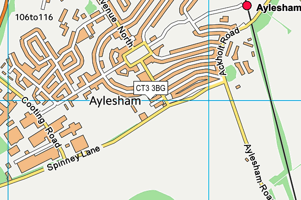 CT3 3BG map - OS VectorMap District (Ordnance Survey)