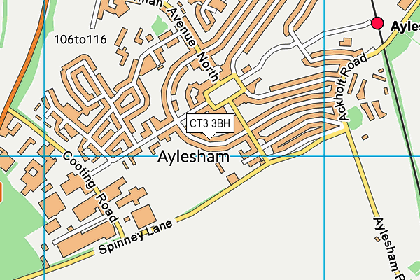 CT3 3BH map - OS VectorMap District (Ordnance Survey)