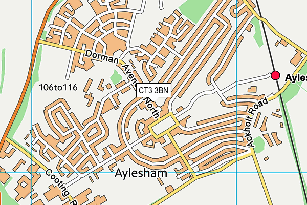 CT3 3BN map - OS VectorMap District (Ordnance Survey)