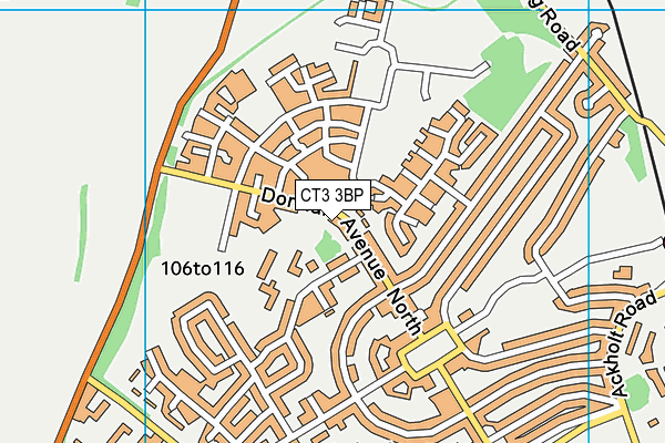 CT3 3BP map - OS VectorMap District (Ordnance Survey)