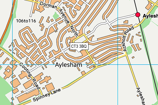 CT3 3BQ map - OS VectorMap District (Ordnance Survey)