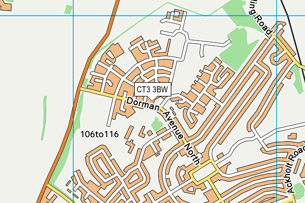 CT3 3BW map - OS VectorMap District (Ordnance Survey)